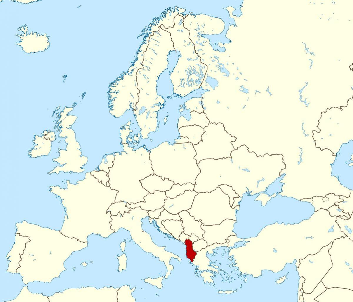 világtérképen mutatja, Albánia