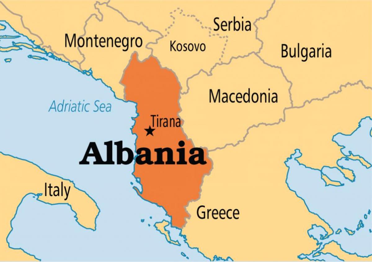 térkép mutatja, Albánia