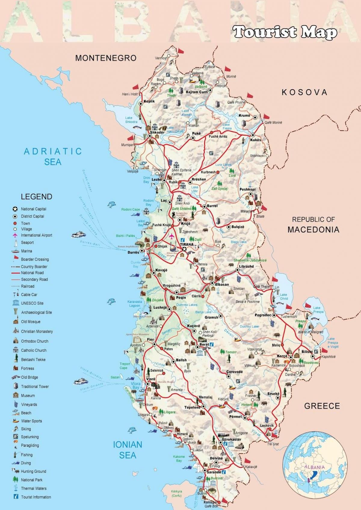 dhermi Albánia térkép