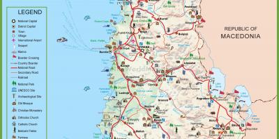 Térkép Albánia turista