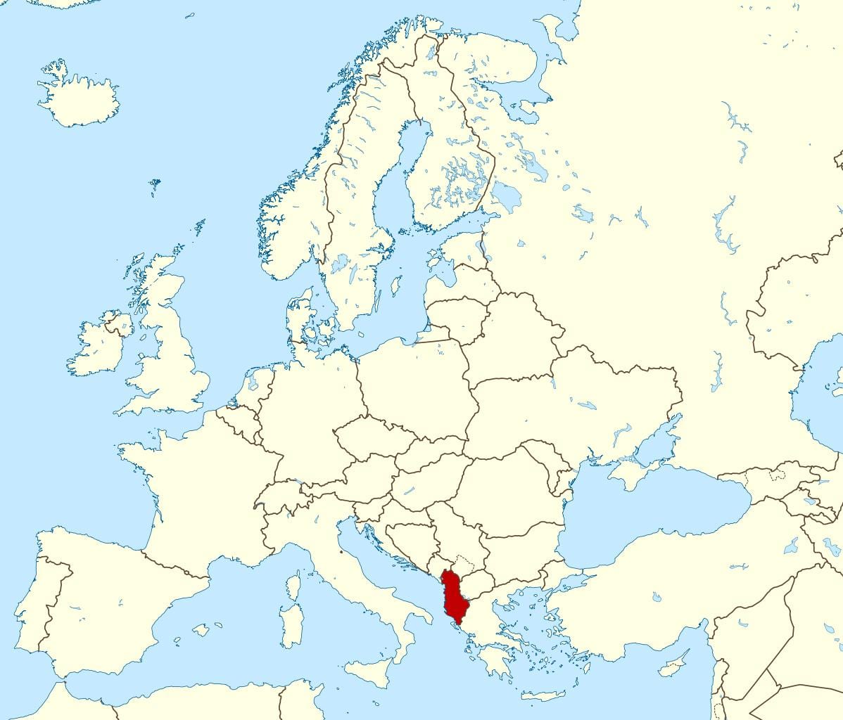 térkép Albánia hely a világon
