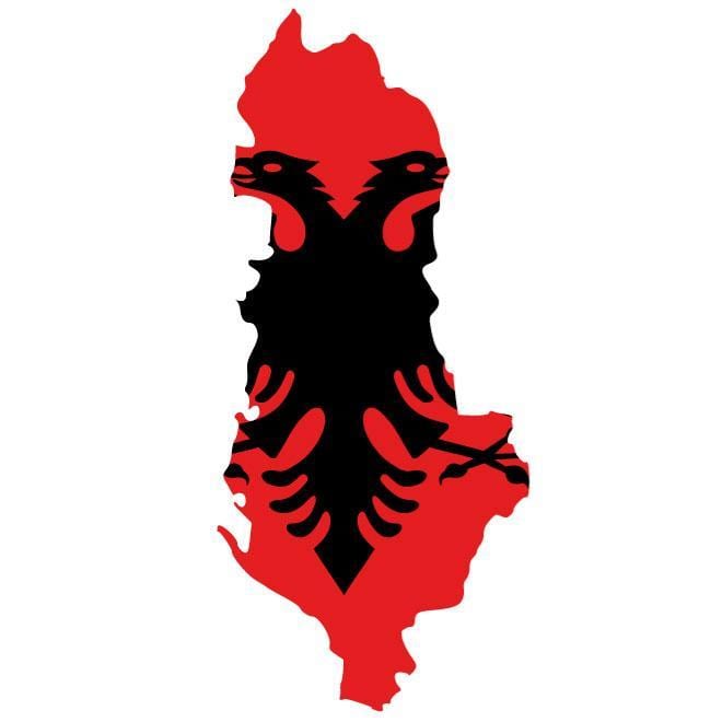 térkép Albánia zászló