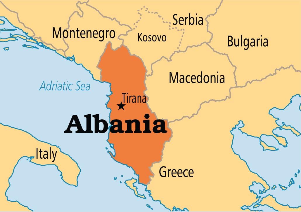 Albánia ország térkép