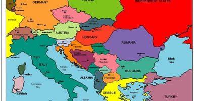 Európa térképe mutatja, Albánia